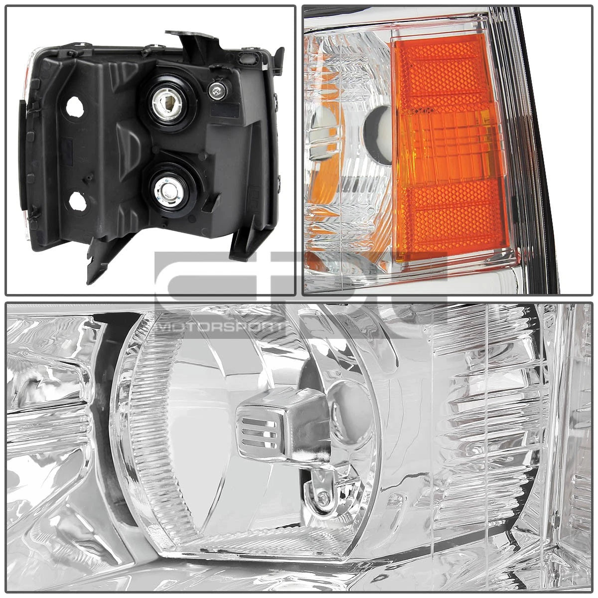 Chrome Housing Headlight, Amber Turn Signal, LED Fog Light Set for Silverado (2007–2013)