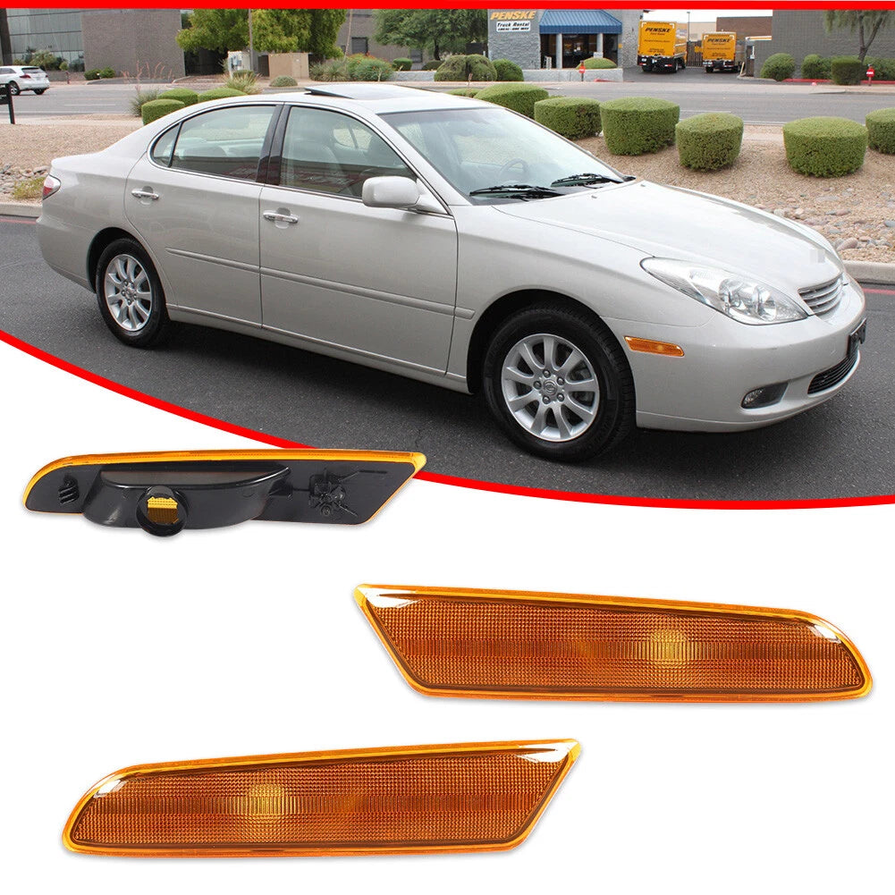Set of 2 Amber Front Side Marker Light Housings for Lexus ES300 ES330