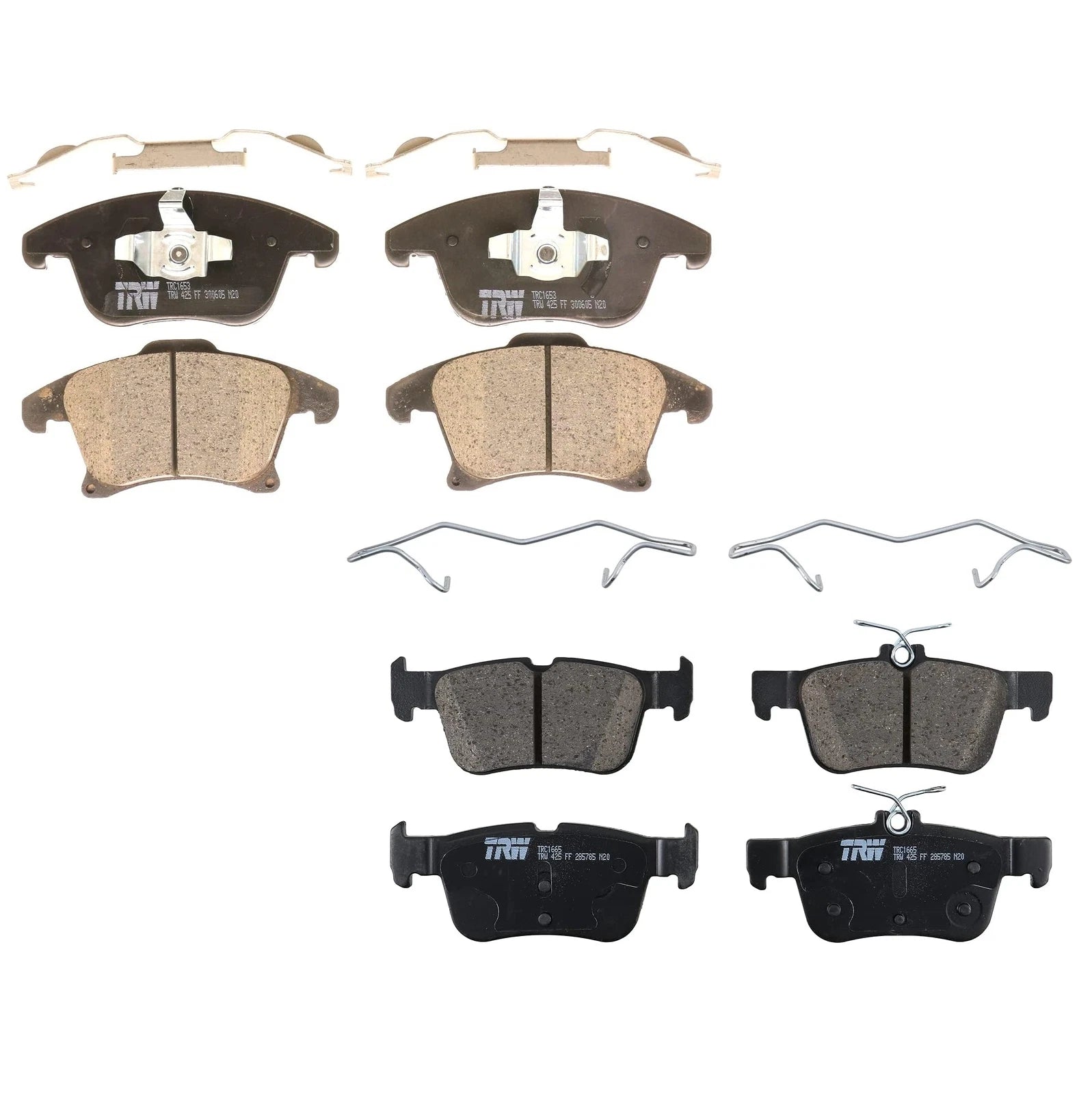 TRW Pro Ceramic Brake Pads Hardware Kit for Ford Fusion, Lincoln MKZ (2013–2020)