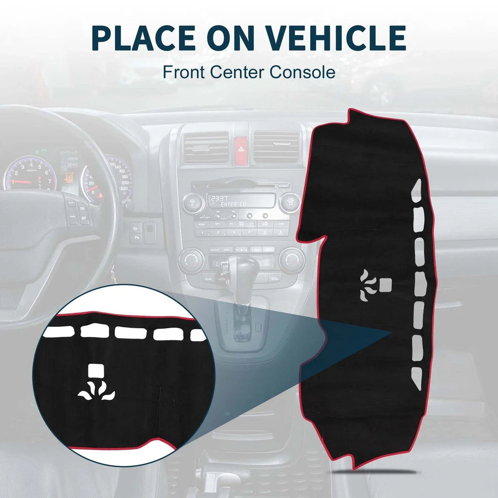 Dashboard Cover Mat for Honda CR-V 2017-2022 Sun Protector Pad Black Red