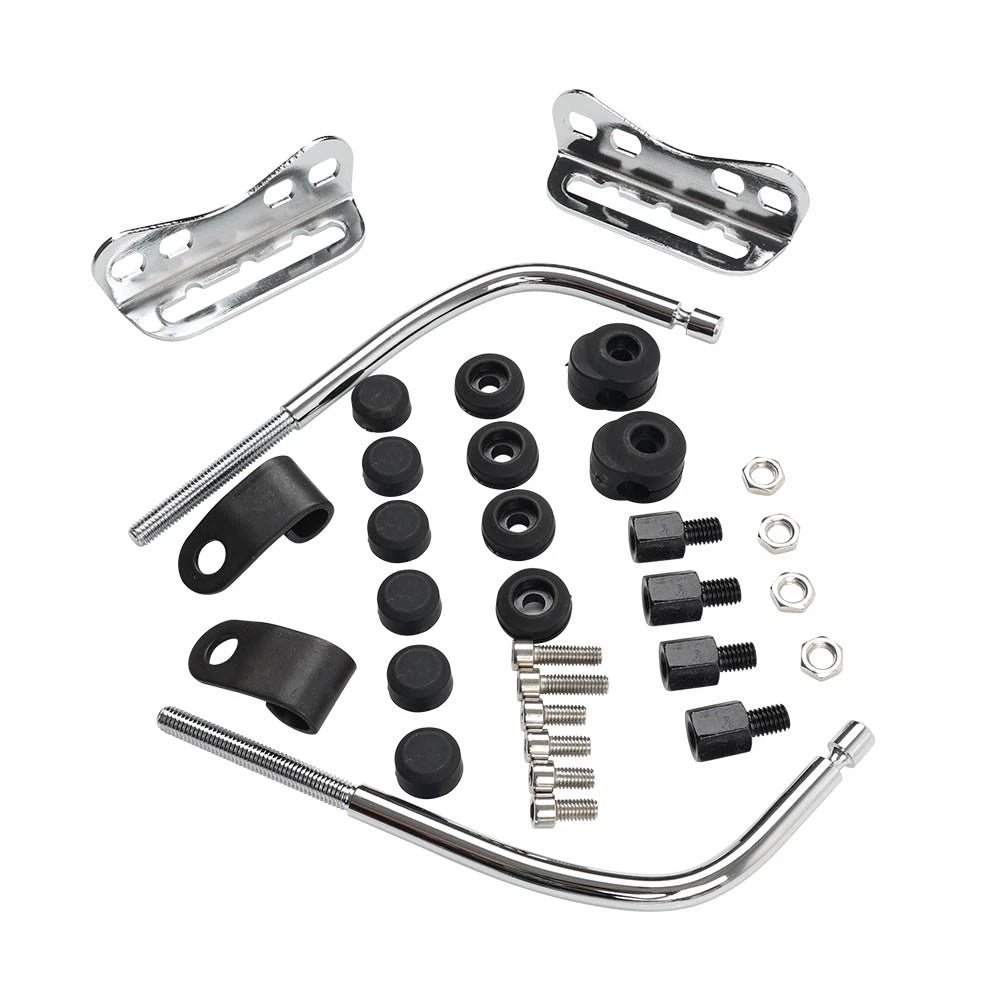 Windshield Mounting Hardware Kit for Universal Motorcycle (Black Metal)