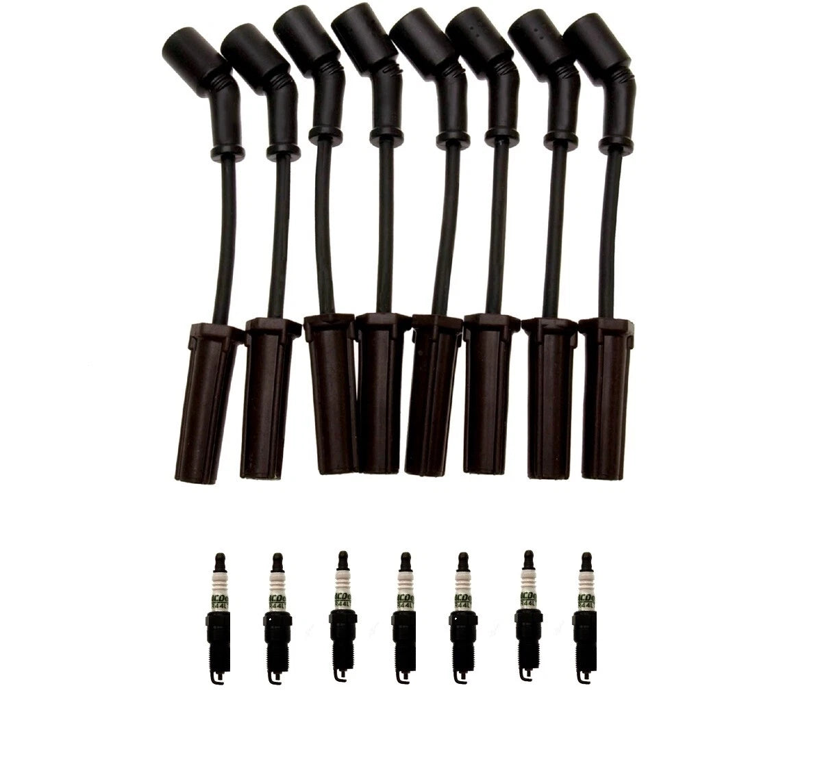 Ignition Wire Set & 8 ACDelco .040" Spark Plugs for Chevy 5.7 VIN G (1996–2002)
