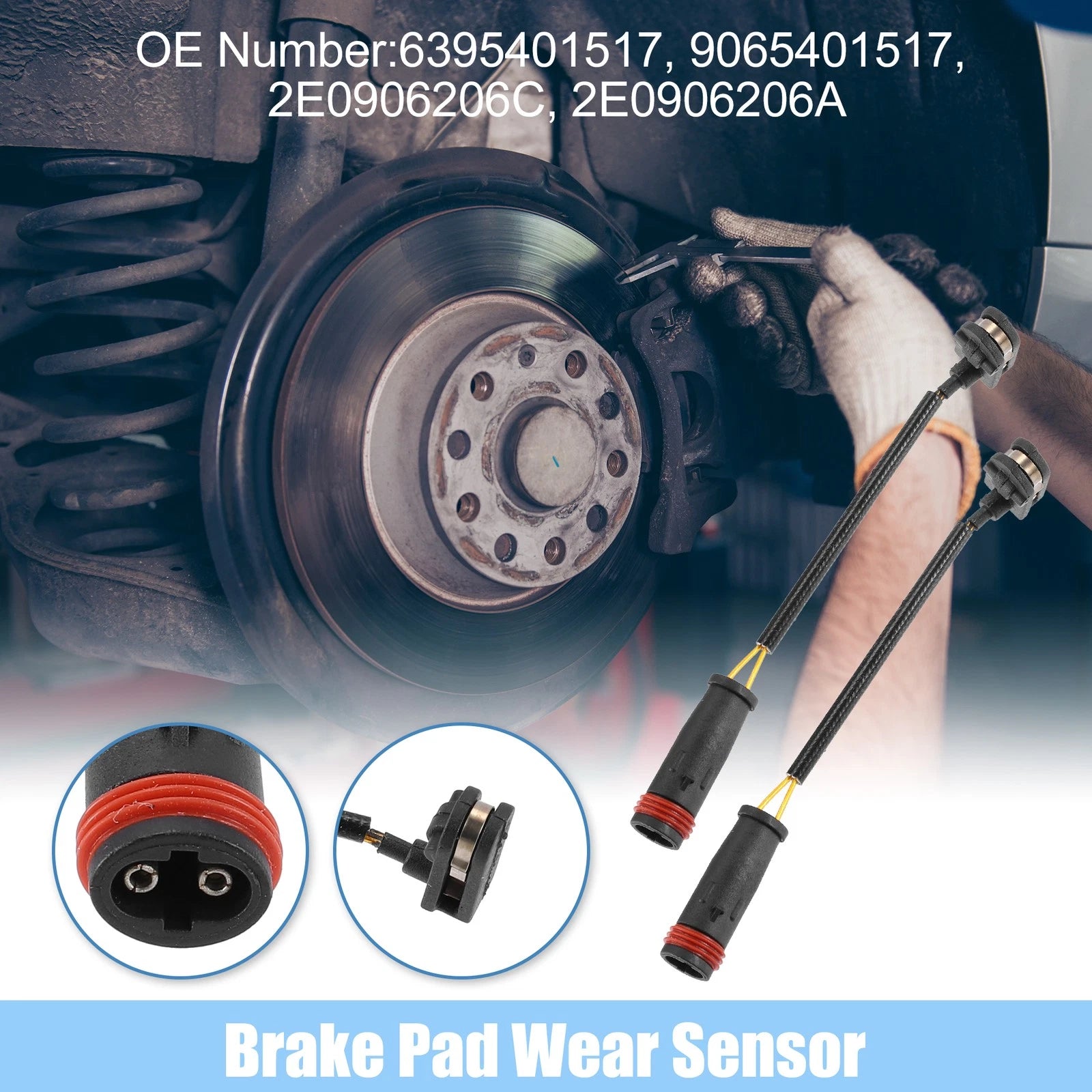 2X Front Rear Disc Brake Pad Sensor for Mercedes-Benz Sprinter 1500 (2019–2023)