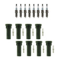 Set of 8 Iridium Spark Plugs & NGK Ignition Coil Boots for Dodge Ram 1500 (2002–2010)