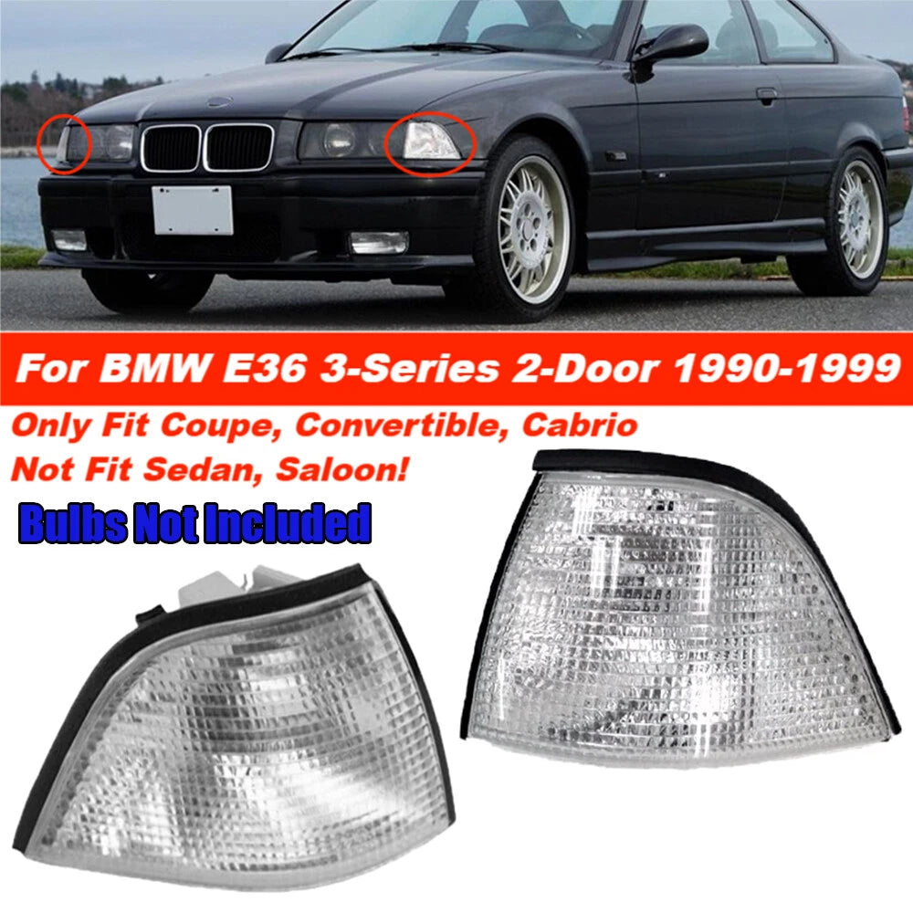Pair Clear Turn Signal Light Lens for BMW E36 3-Series (1990–1999)