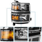 Chrome Headlights for Chevy Silverado 1500 (2014–2015)
