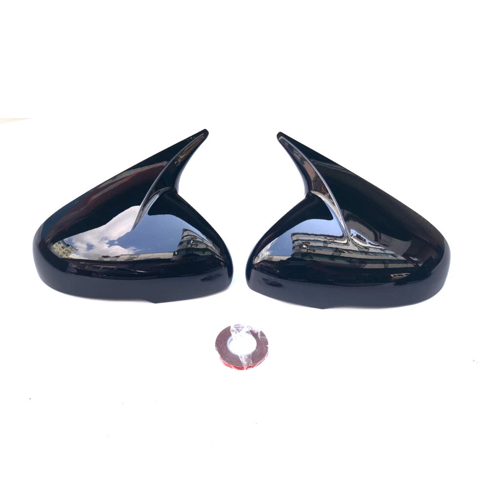 2X Gloss Black Horn Style Side Mirror Cap Cover for KIA Stinger (2017–2023)