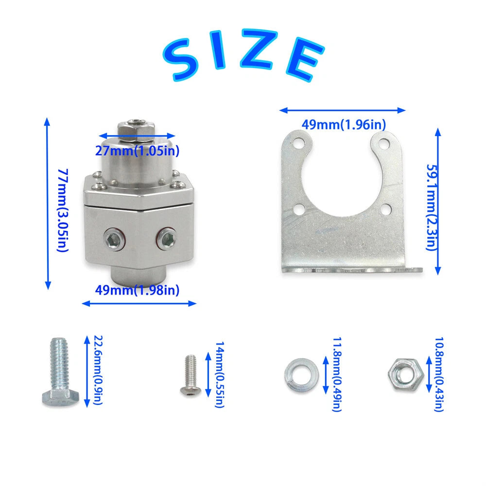 3000 Billet Fuel Pressure Regulator for Carburetor (2 Ports, 3/8 NPT)