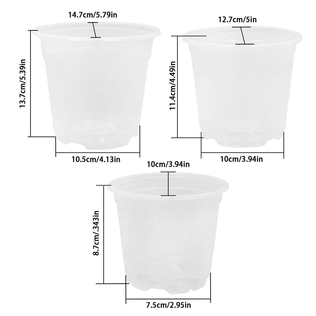 30 Pack Clear Plastic Nursery Pots for Succulents Herbs Flowers