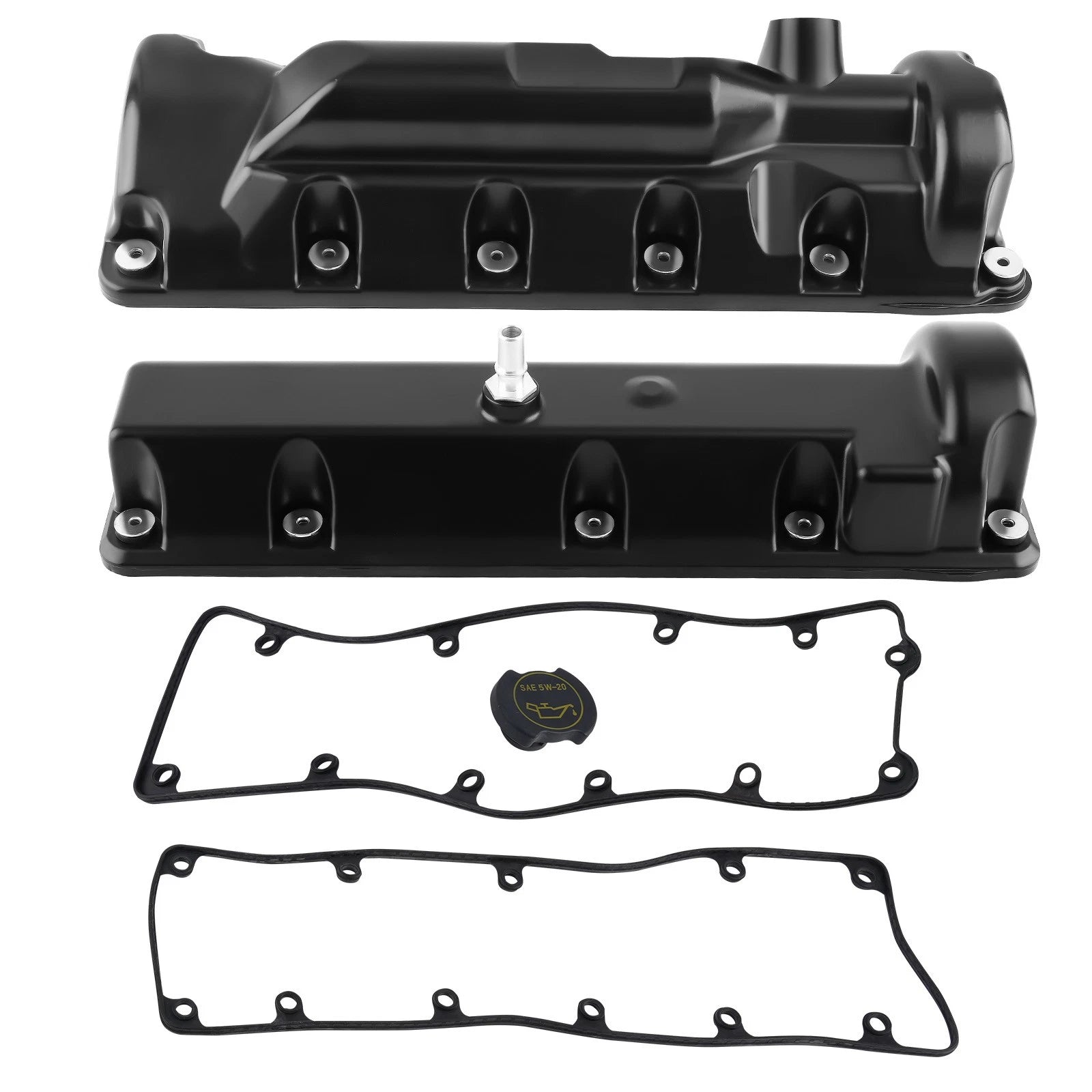 Set of 2 Aluminum Valve Covers for Ford Crown Victoria Lincoln Town 4.6L V8