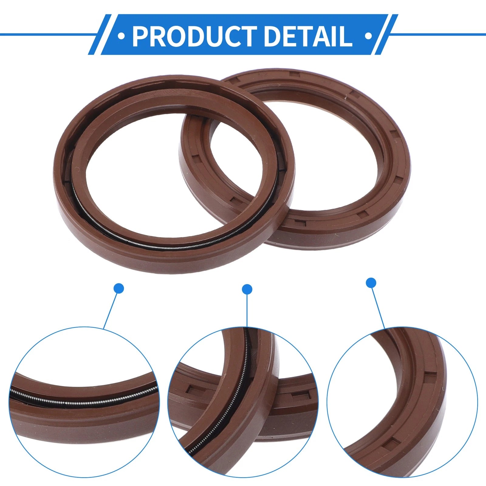 Set of 2 Oil Seal Rotary Shaft Seal FKM Rubber 42x55x7mm