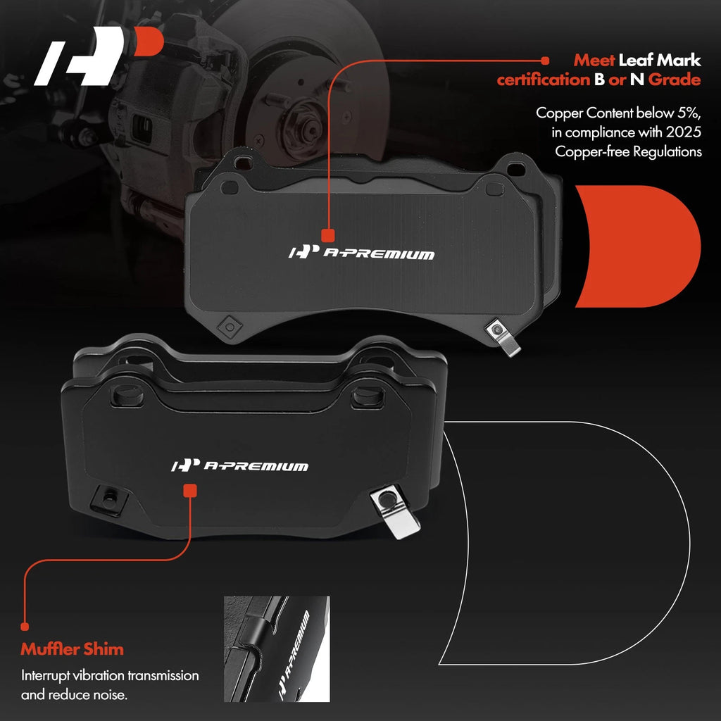 8x Ceramic Brake Pads for Chevy Corvette (2015-2019)