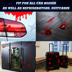 4 Pack Red Bleeding Handprint Splash Blood Stickers for Halloween (N/A-N/A)