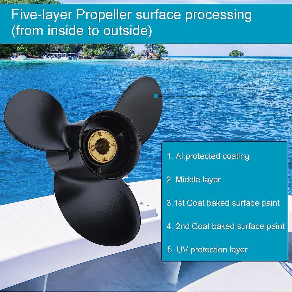 Outboard Propeller 10 7/8 x 11 for Mercury 25-70 HP (13 Spline, 48-85632A40, RH)