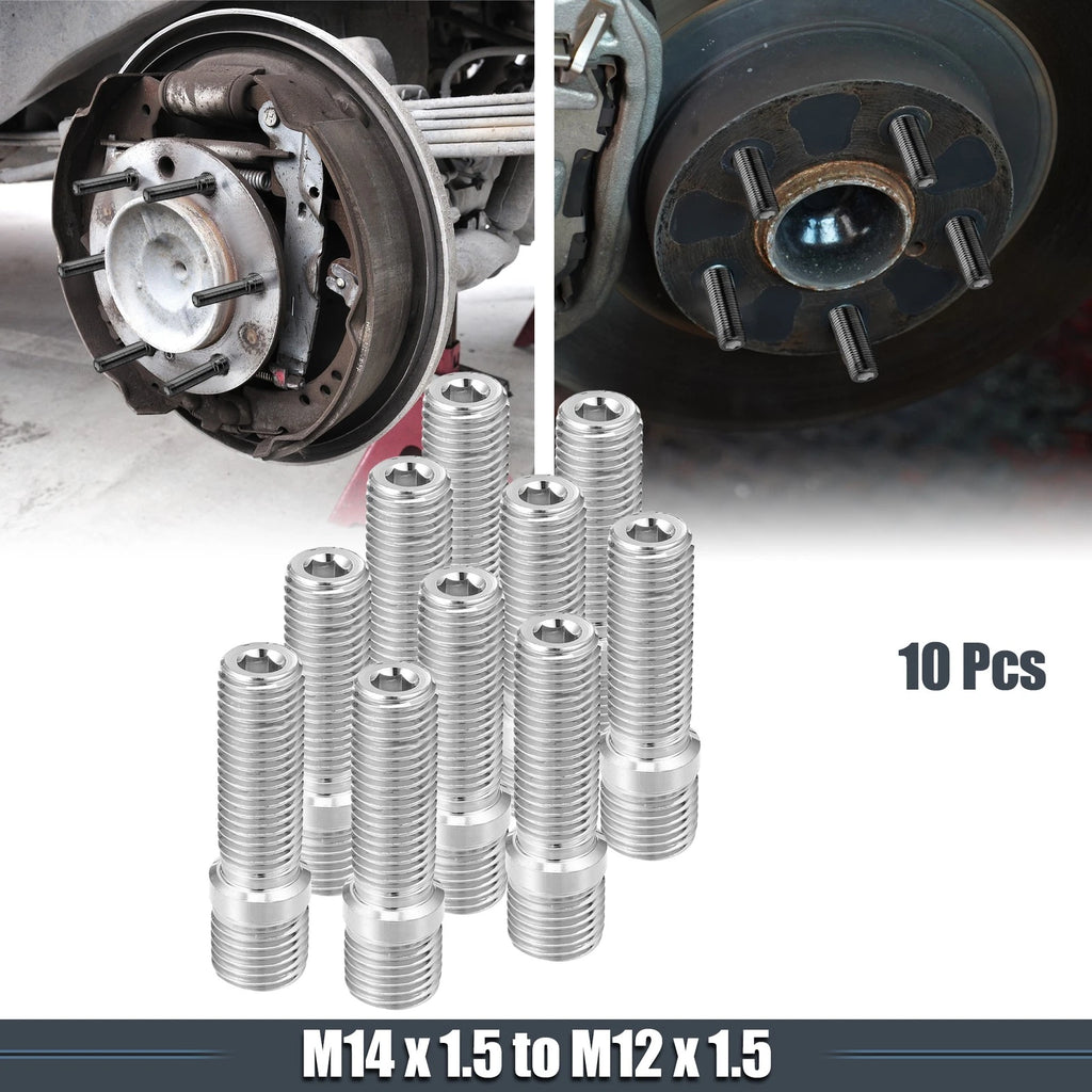 10 Pcs M14x1.5 to M12x1.5 50mm Wheel Studs for Audi 