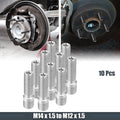 10 Pcs M14x1.5 to M12x1.5 50mm Wheel Studs for Audi 