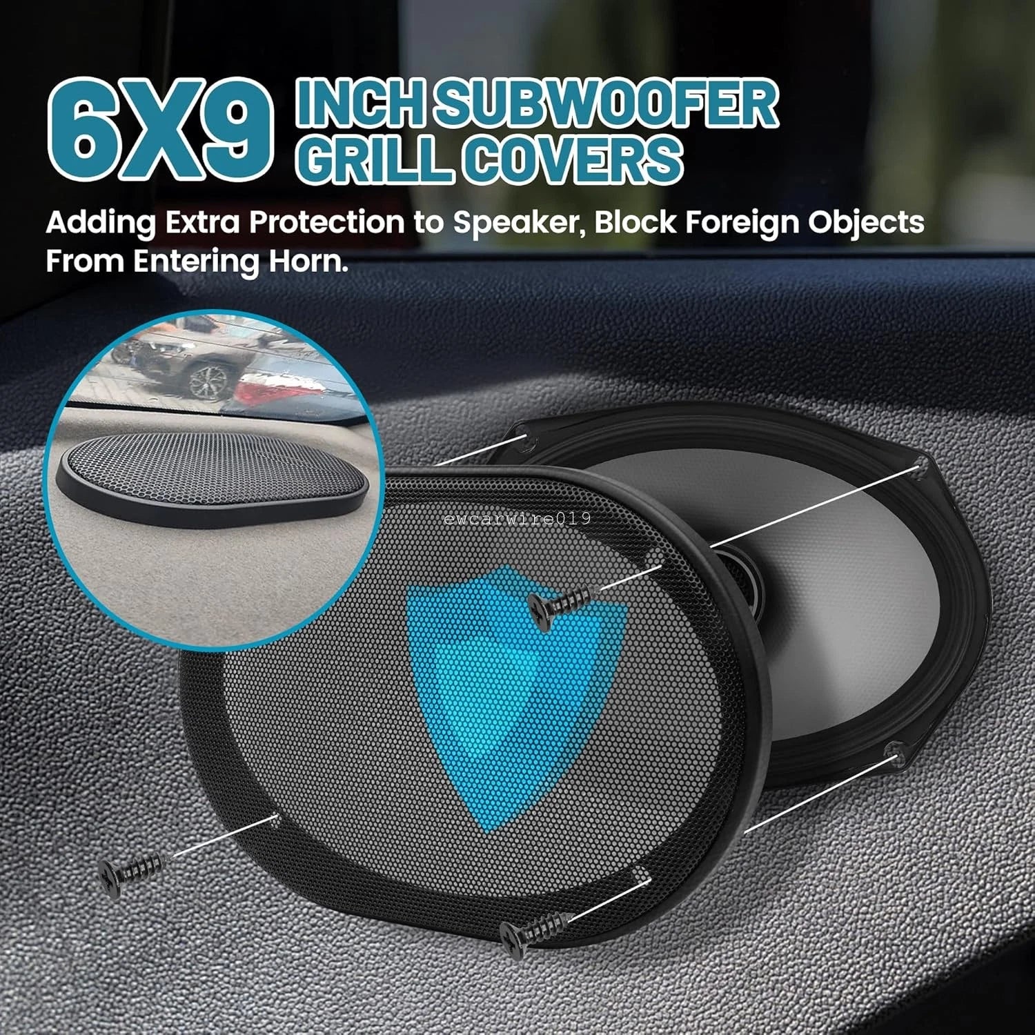 1 Pair Steel Mesh Speaker Grill Covers for Car Audio (Universal Fit)