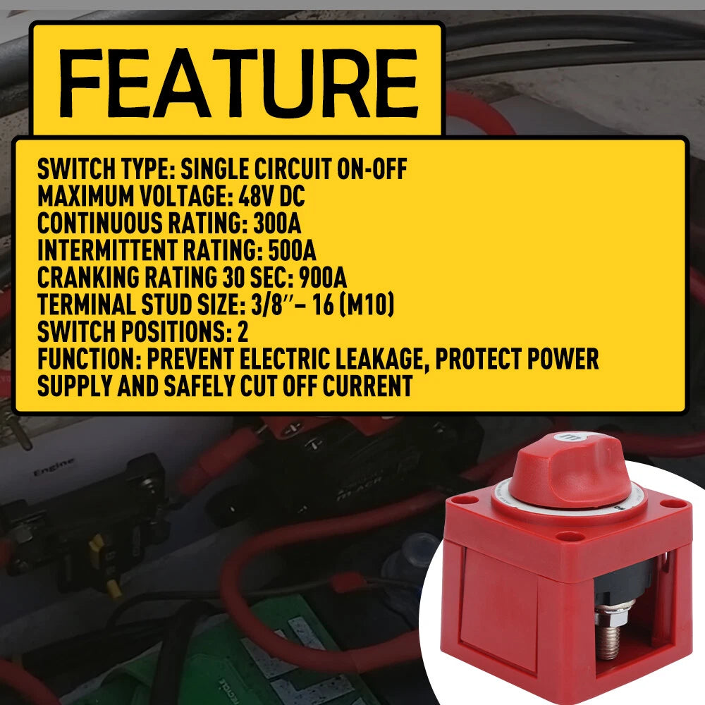Battery Selector Switch Knob for Marine (Single Circuit ON-OFF)