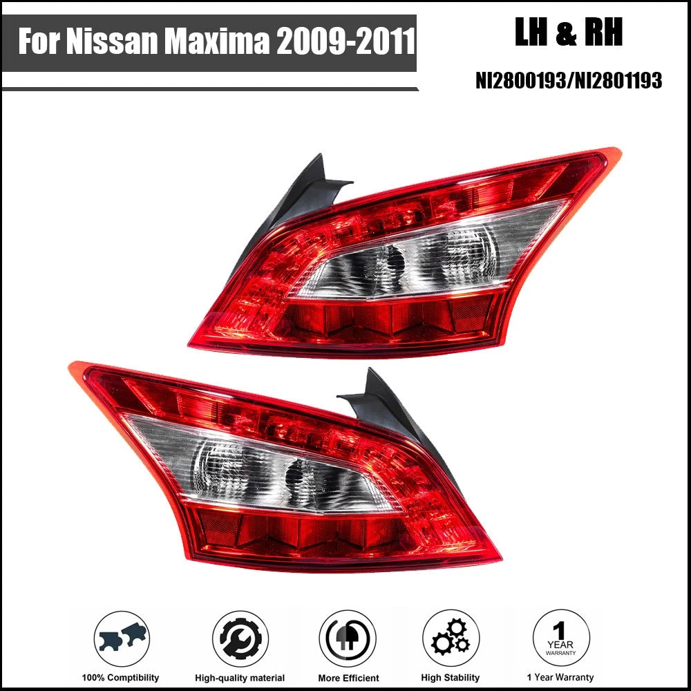 Tail Light Assembly Set for Nissan Maxima (2009–2011) Chrome Halogen