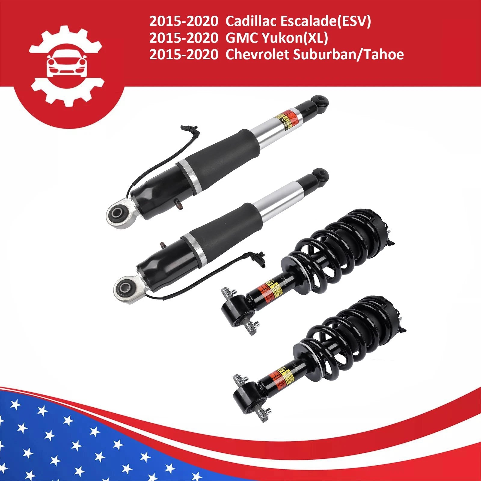 Set of 4 Shock Struts for GMC Yukon XL Escalade Tahoe Suburban (2015–2020)
