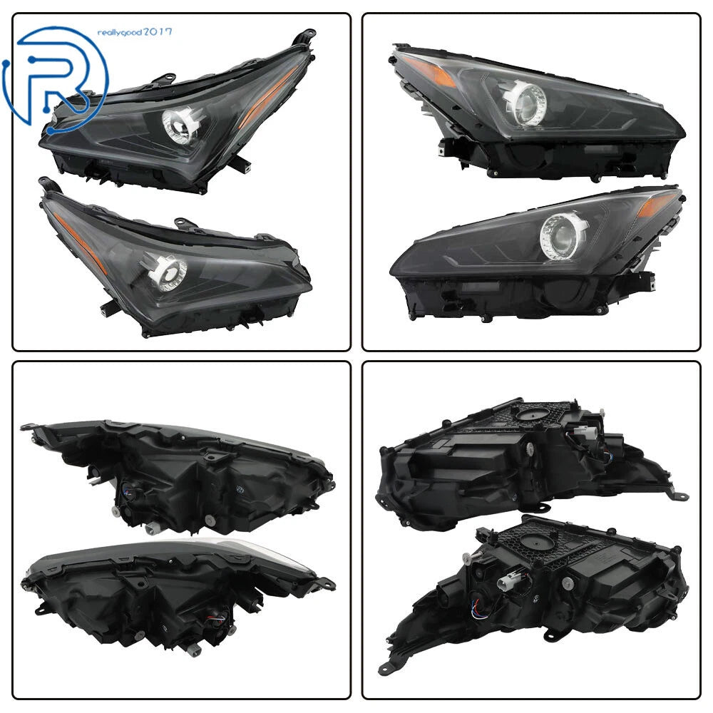 LED Headlight Set for Lexus NX300 NX300h (2018-2021) Black Housing