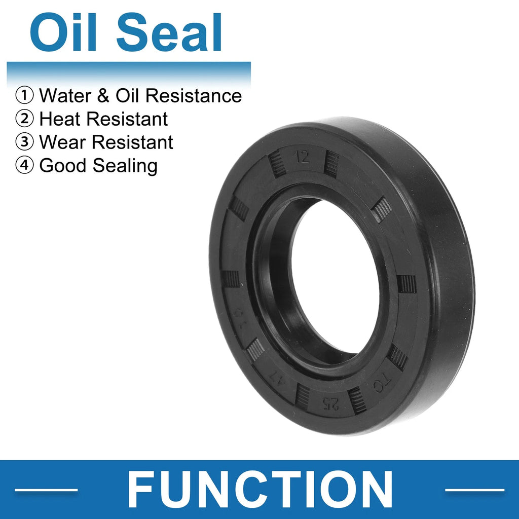 Set of 5 Oil Seal Rotary Shaft Seal 25x47x10mm Nitrile Rubber