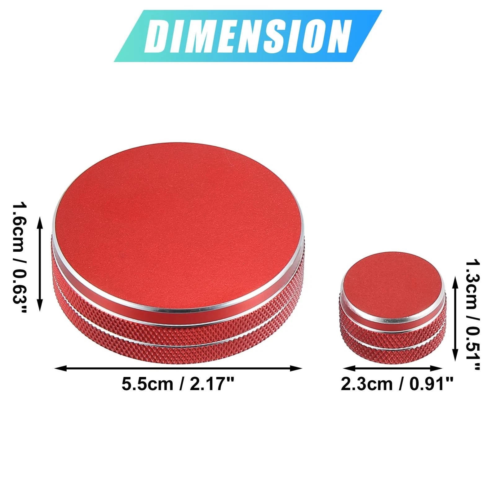 2X Multimedia Volume Knob Caps Decals for Mazda 6 (2013–2021) Red