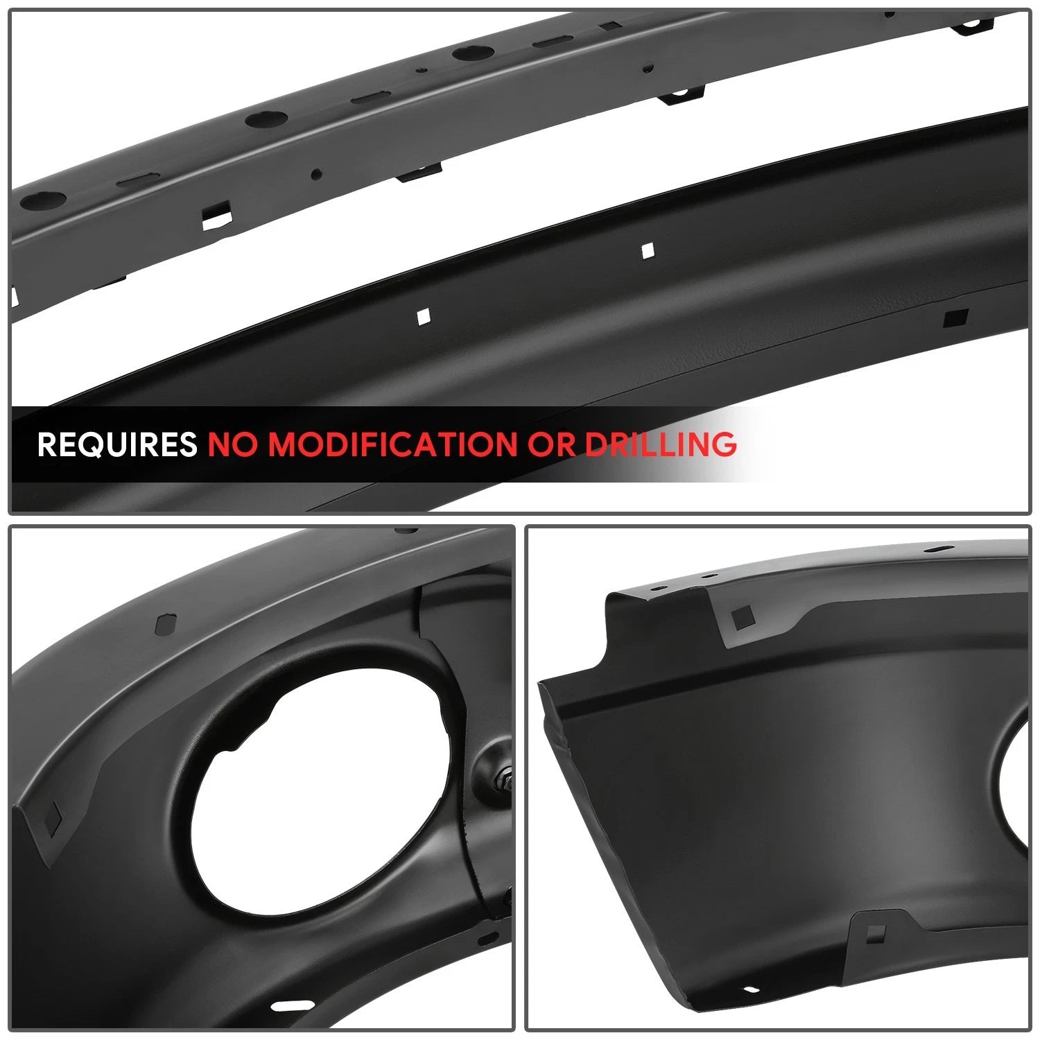3pcs Front Bumper Face Bar Replacement for Dodge Ram 1500 2500 3500 (2002–2009)