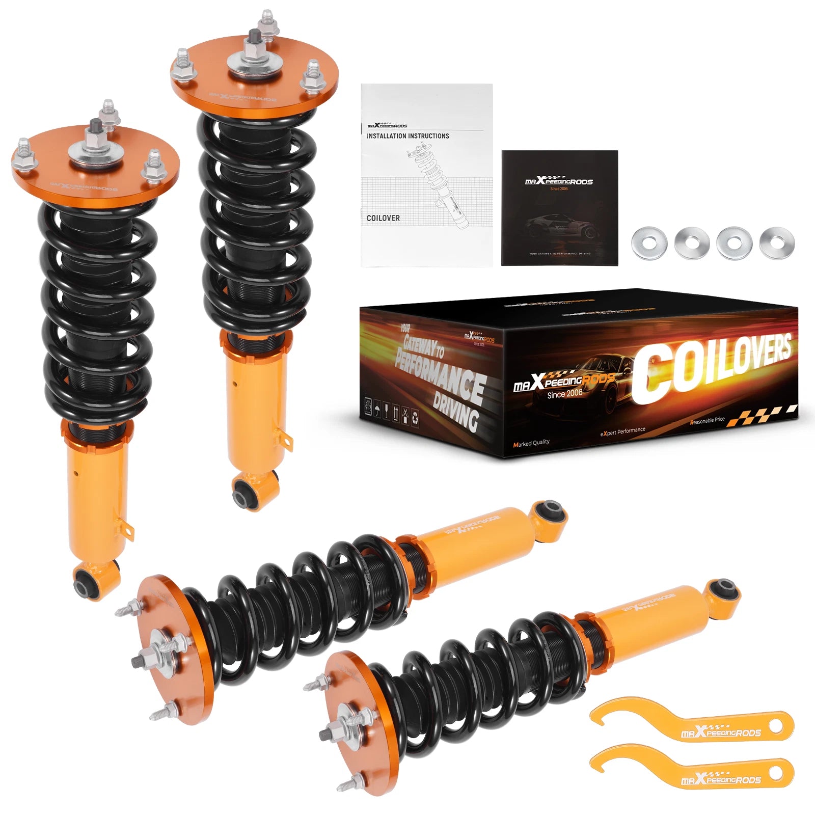 4Pcs Coilovers Suspension Lowering Kit for Toyota Supra 3.0 (1986–1992)