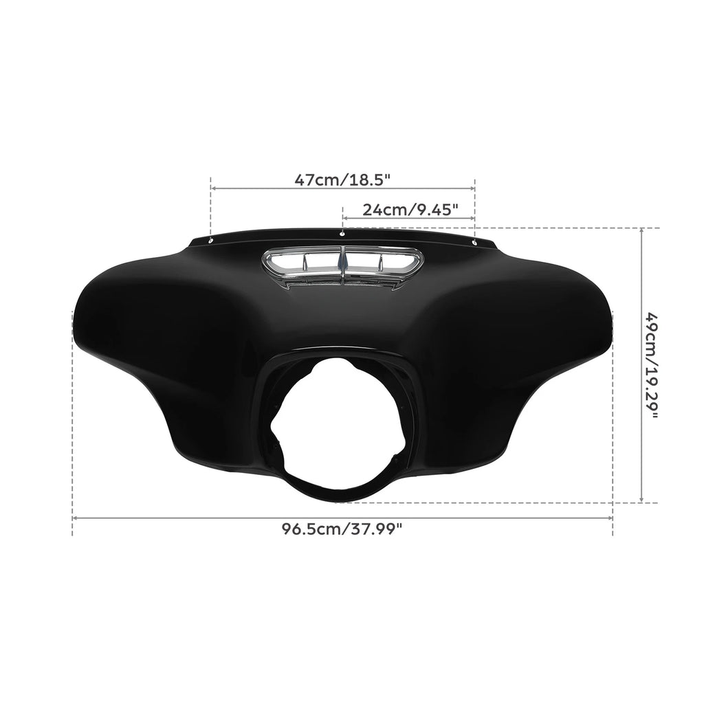 Vivid Black Front Batwing Outer Fairing for Harley Touring Street Glide (2014–2024)