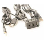 150CM Car Dash Mount AUX Type-C USB Panel Extension Cable Adapter