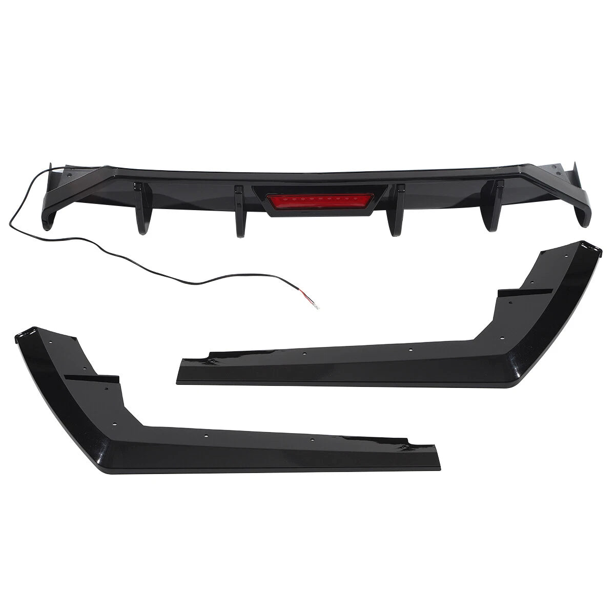 Gloss Black LED Rear Diffuser + Corner Splitters for Hyundai Elantra (2021–2023)