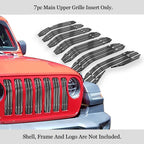 Upper Chrome Wide Rivet Billet Grille Insert for Jeep Wrangler JL (2018-2024)