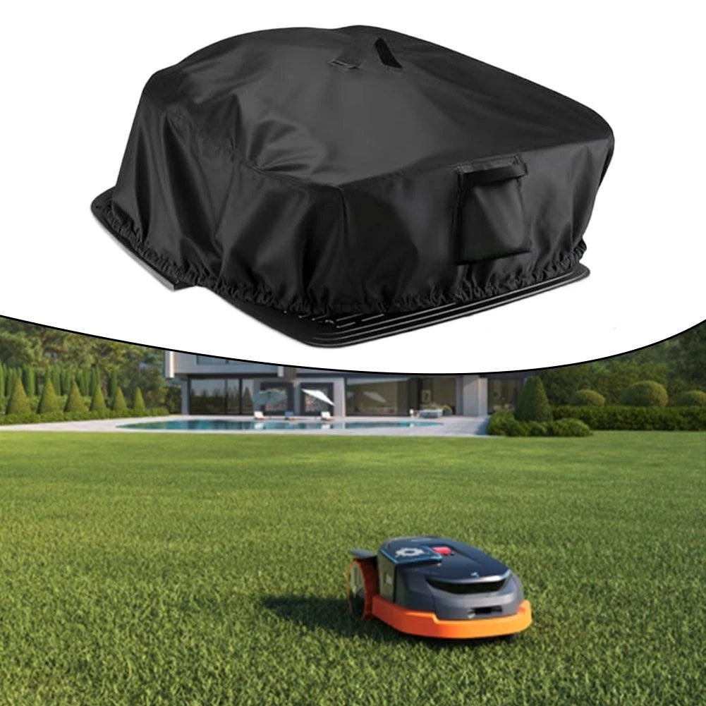 Protective Lawn Mower Robot Cover Waterproof with Drawstring & Handle