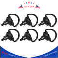 Set of 6 Black Cargo D-Hooks for Ford Transit 150 250 350 (2015–2023)