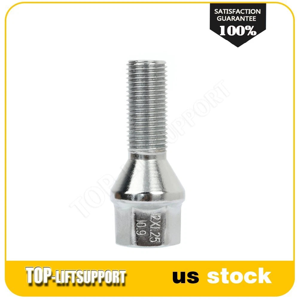 Set of 20 M12x1.25 Silver Wheel Lug Bolts for Jeep Cherokee, Dodge Dart