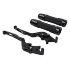 Folding Black Brake Clutch Lever Grip Set for Yamaha MT-15 XSR155 (2018-2023)