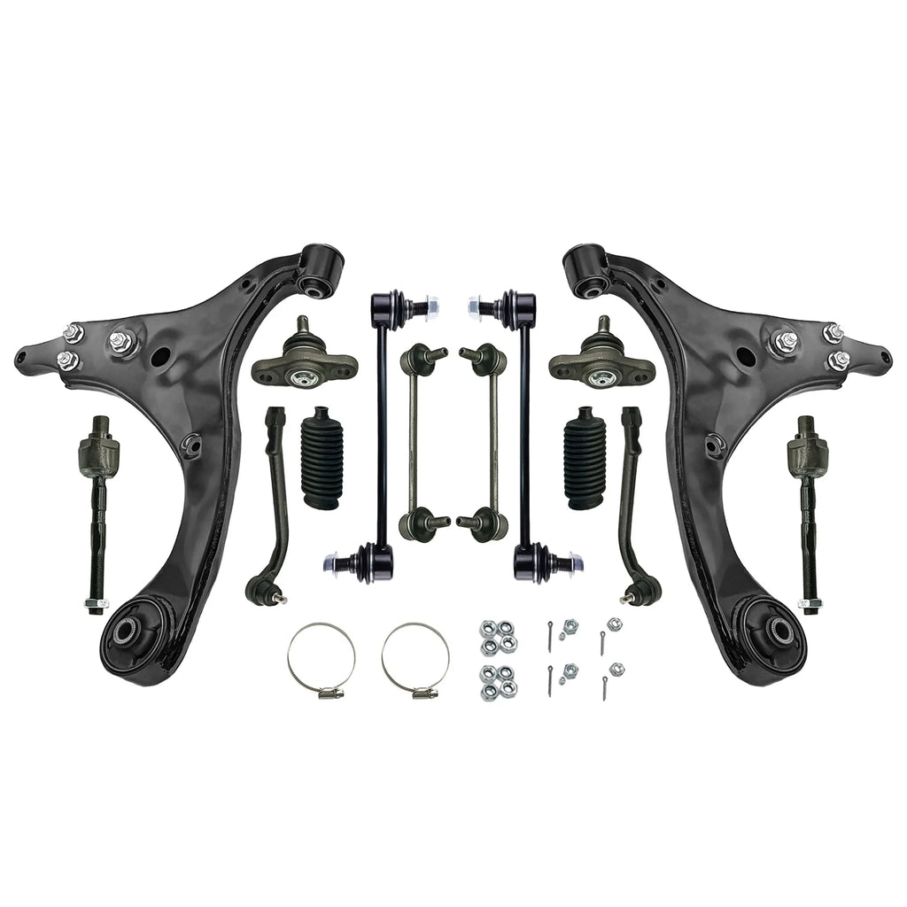 14Pcs Suspension Kit Front Lower Control Arms Tie Rods for Hyundai Elantra (2009-2012)