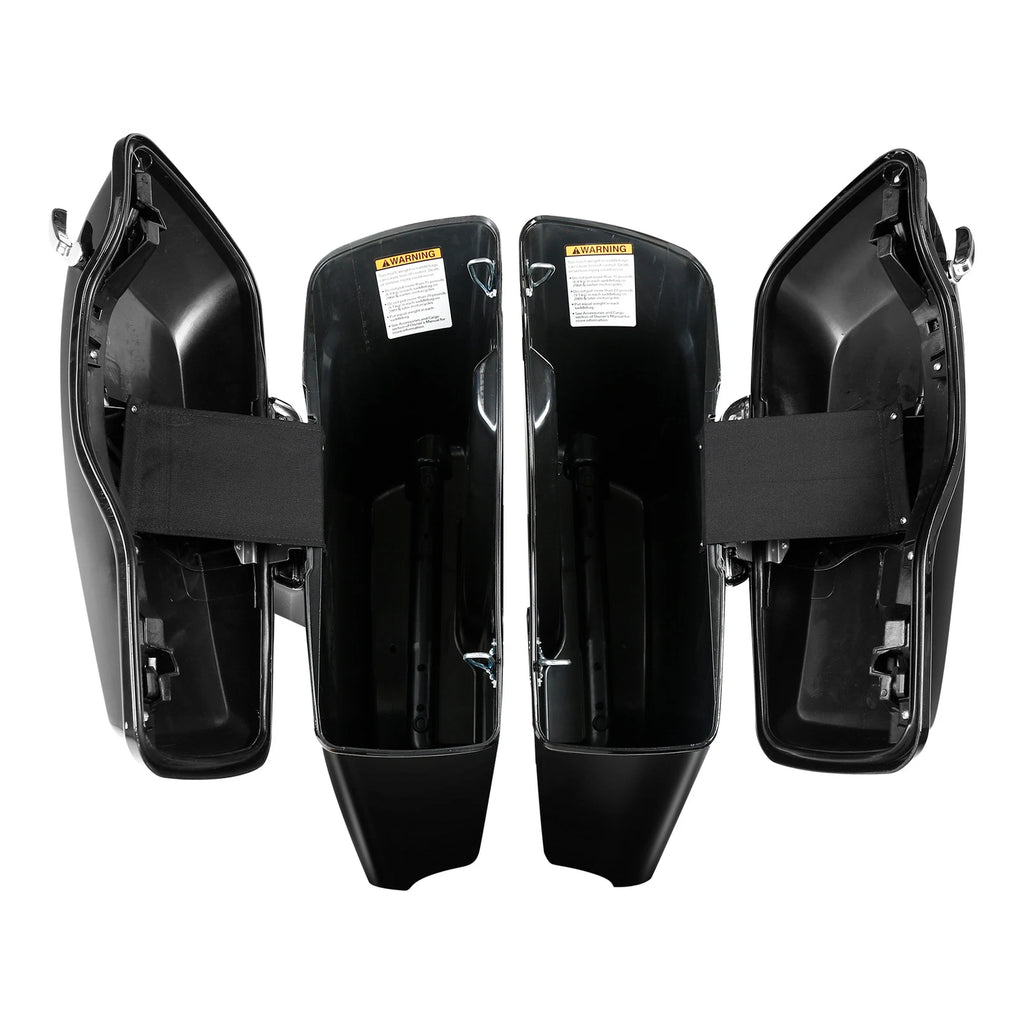4" Stretched Hard Saddlebags for Harley Touring Road Glide (2014–2023) Vivid Black