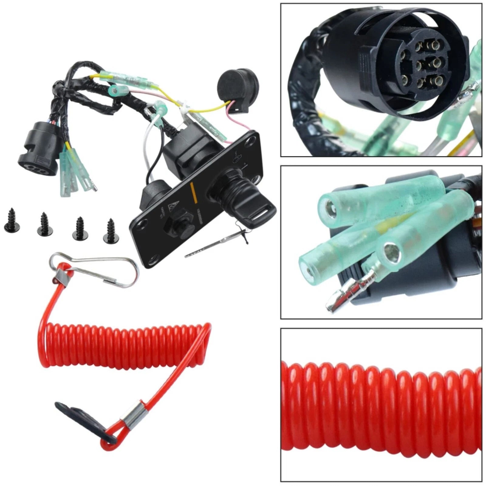 Outboard Single Engine Key Switch Assembly for Yamaha (704-82570-12-00)