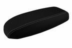 Console Lid Armrest Cover for Ford Mustang (1994–2004) Carbon Fiber Gray Stitch