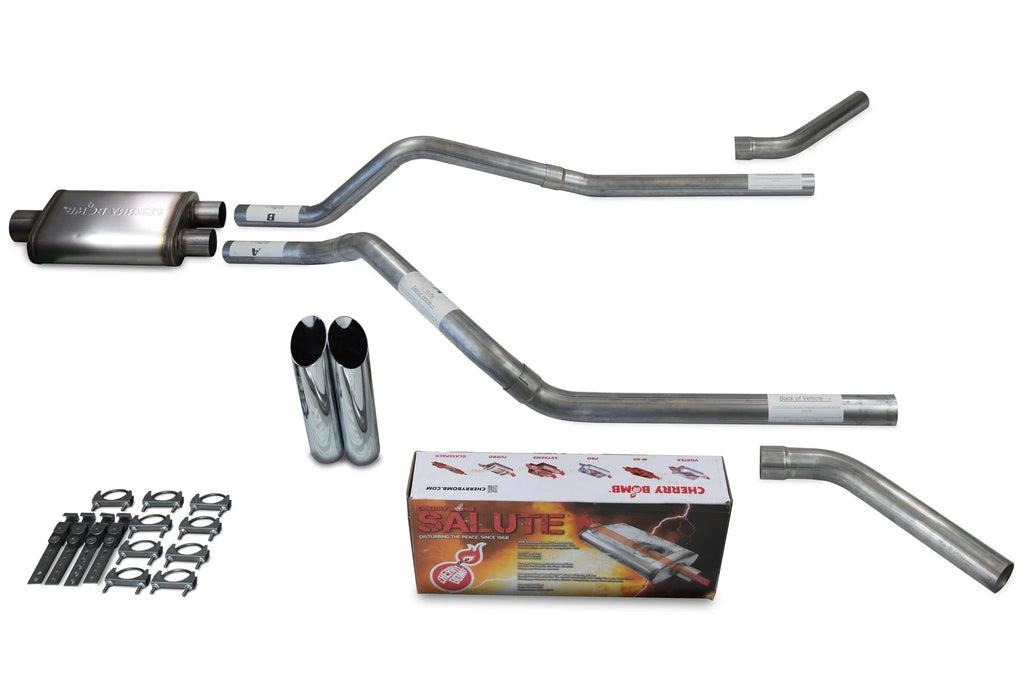 Dual Exhaust Kit for GMC Jimmy (1992–1994) - 2.5" Slash Tip