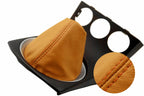 Leather Manual Shift Boot Cover for Nissan 350Z (2003–2008) Burnt Orange