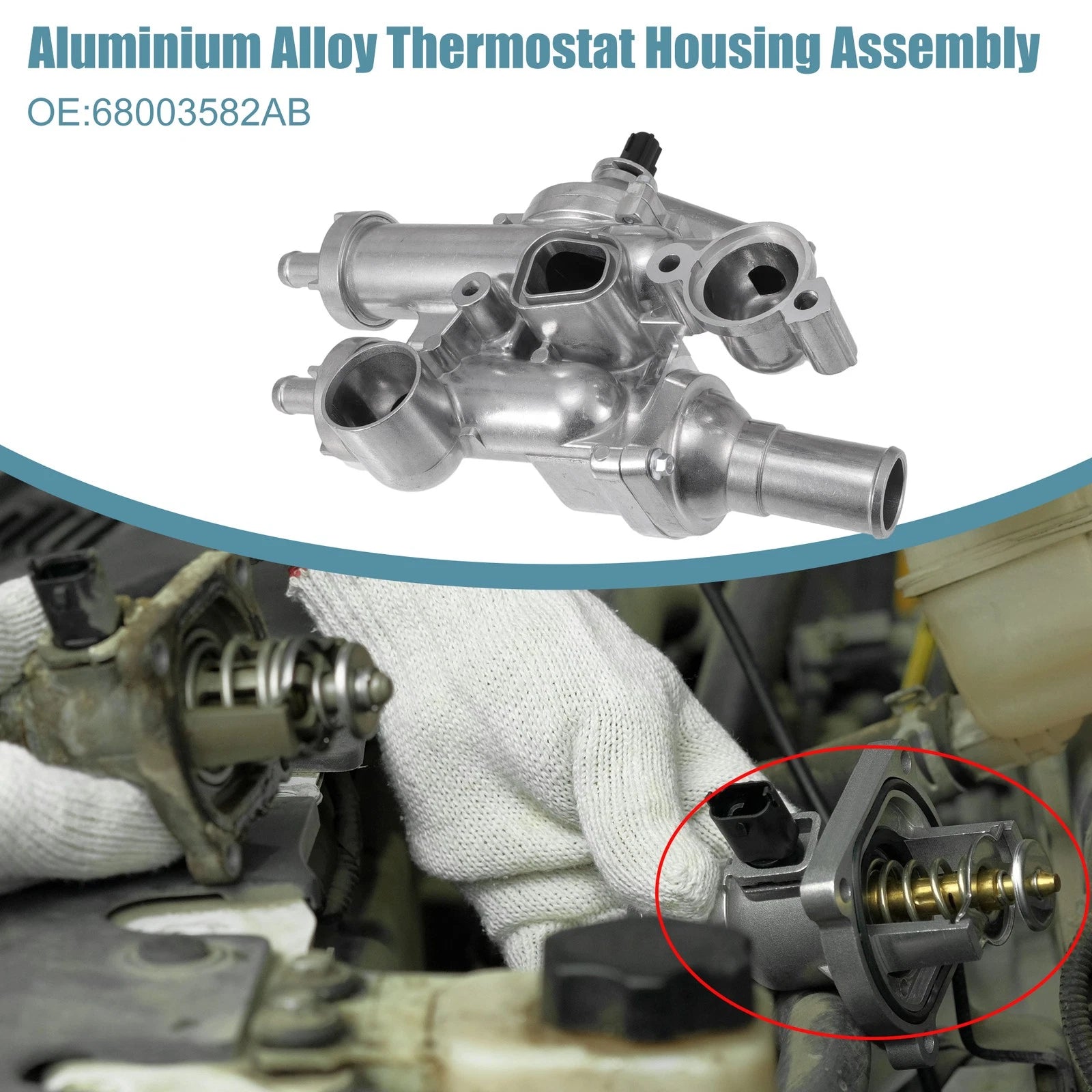 Aluminum Thermostat Housing Assembly for Chrysler Dodge Jeep 