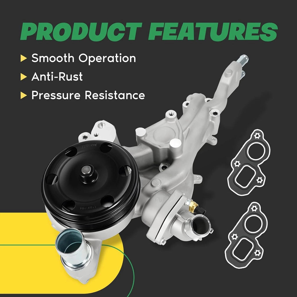 Water Pump with Thermostat for Chevy Silverado 1500 GMC Sierra Cadillac CTS (2014–2020)