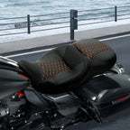 Driver Passenger Seat for Harley Road Street Glide (2009–2023) Black/Orange