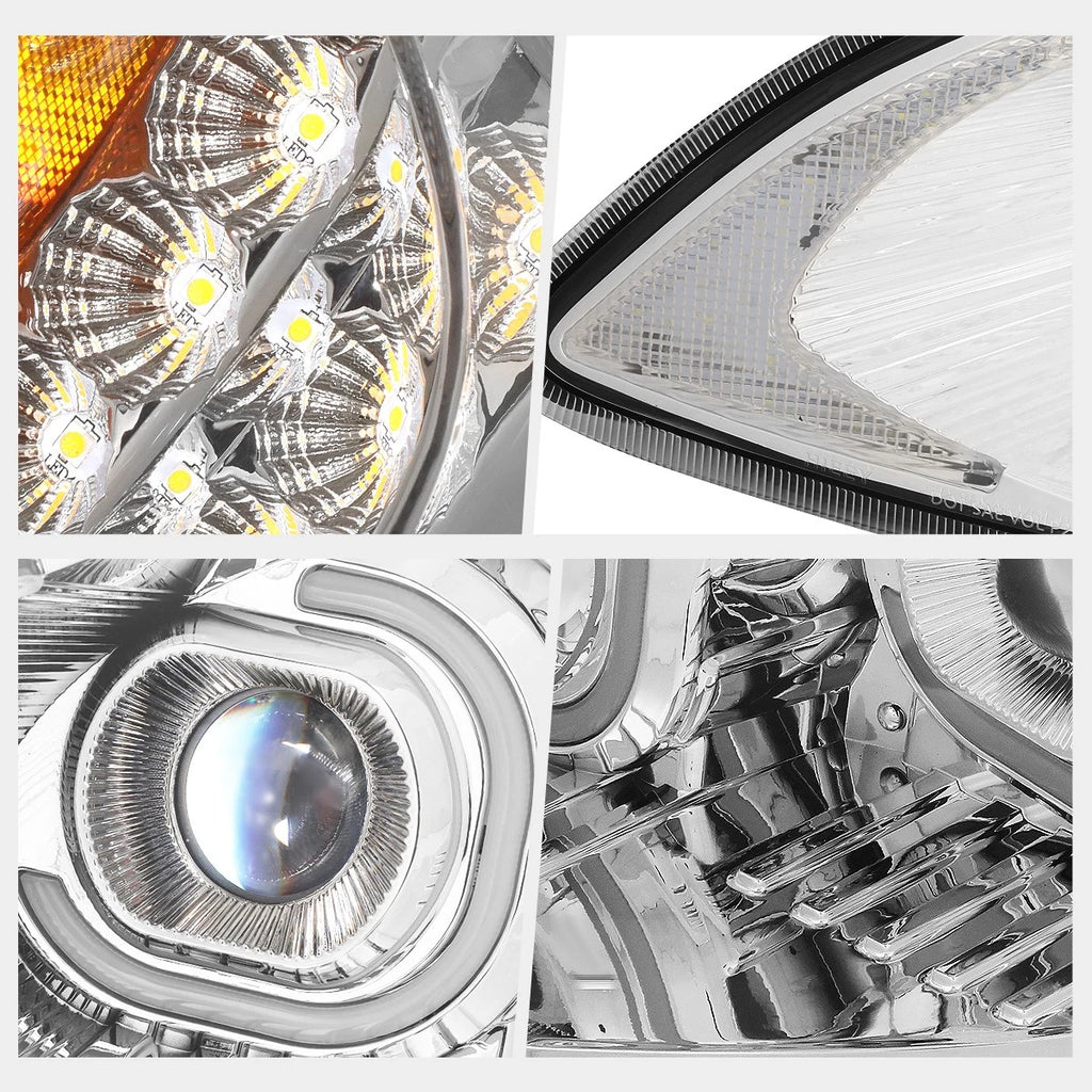 LED DRL Halo Dual Projector Headlights for International Harvester ProStar (2009–2018)