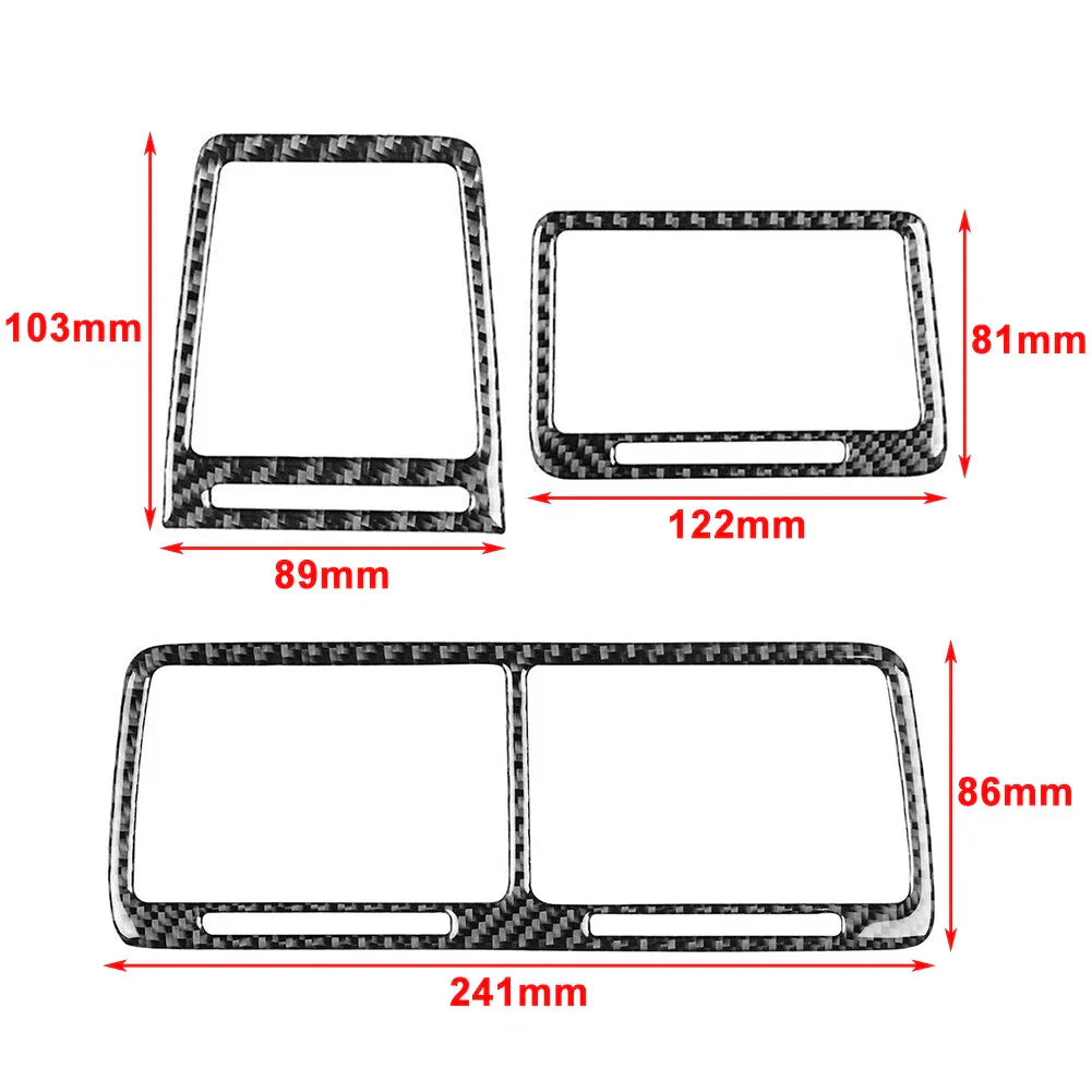 3 x Carbon Fiber Interior Air Vent Outlet Covers for Dodge Challenger (2008-2014)