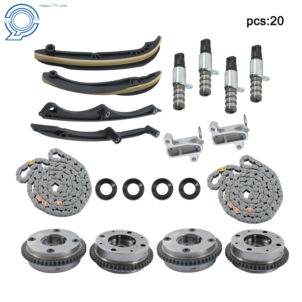 Chains Guides Tensioners Solenoids Phasers Kit for Ford F-150 (2017–2023) 3.5L