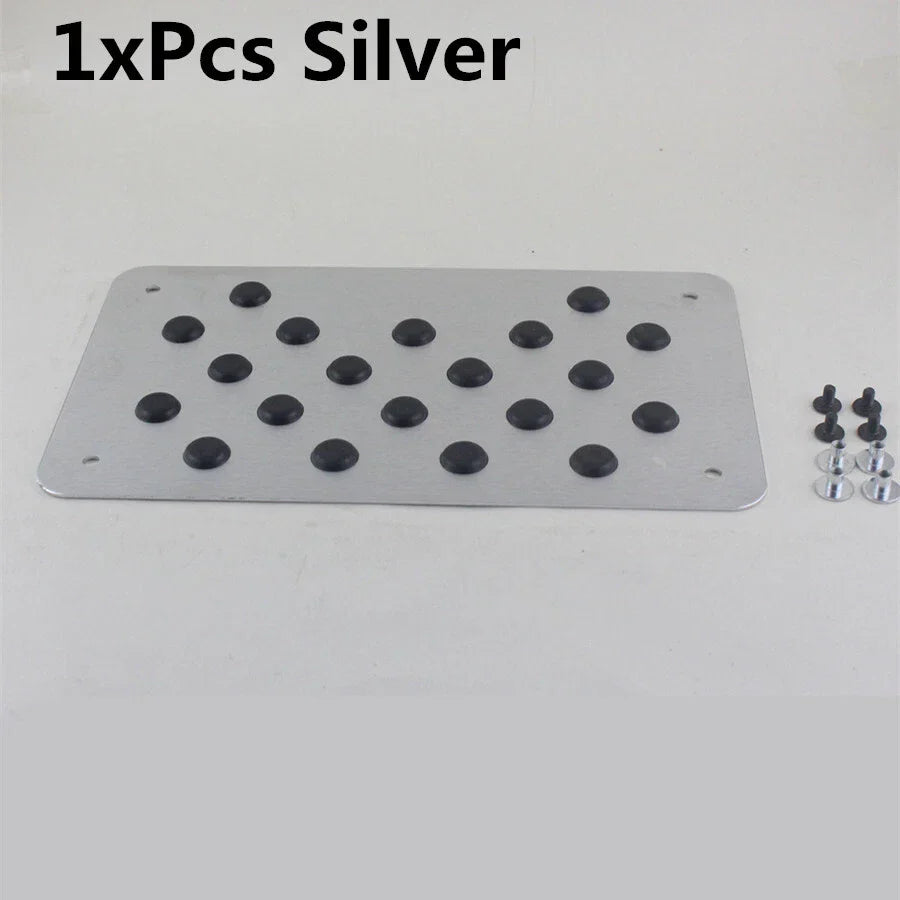 Universal Car Aluminum Alloy & Rubber Heel Plate Pedal Mat